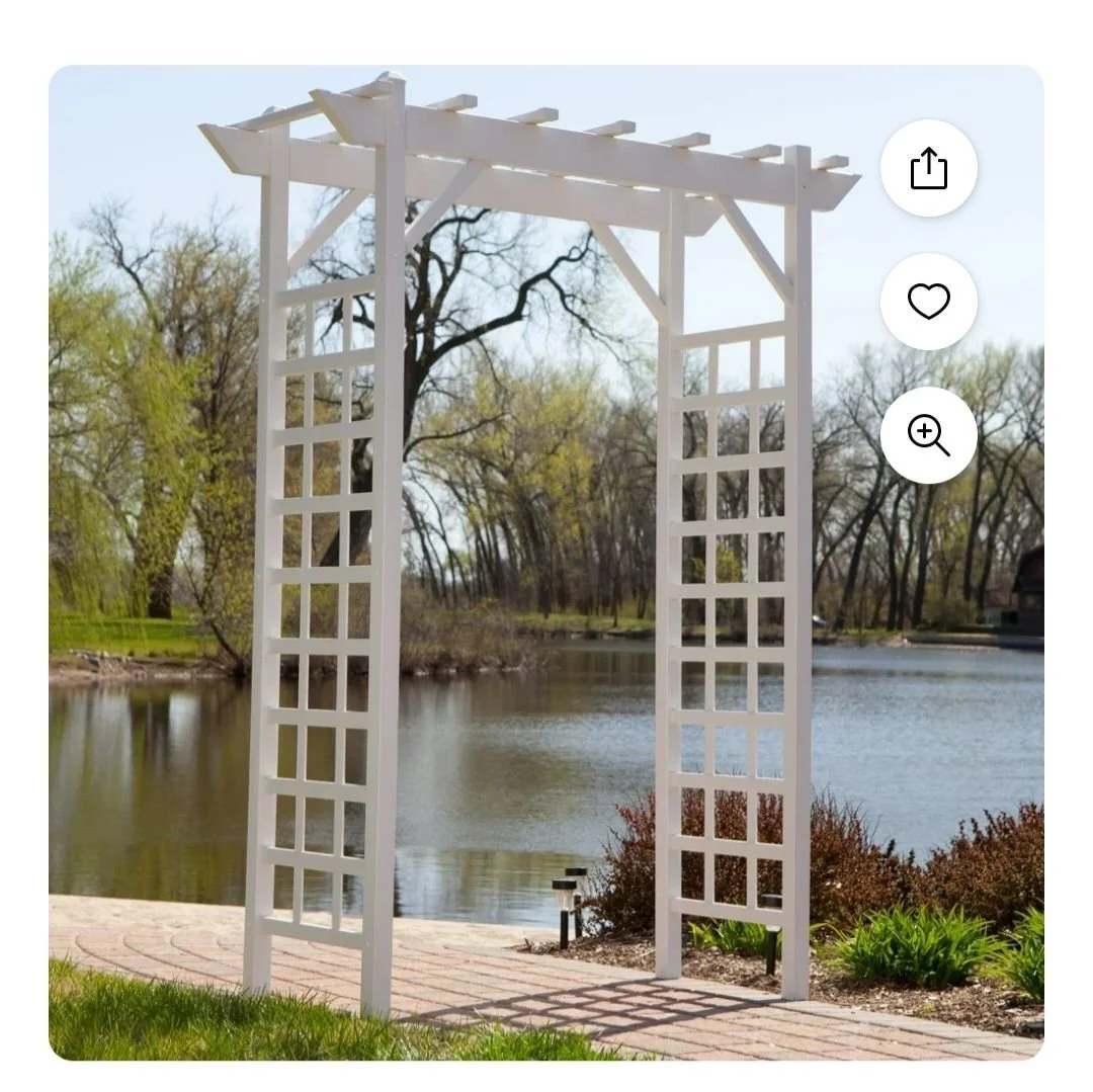The Garden Lattice — soft white lattice trellis wedding arch
